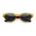 thumbnail image 1 of Polarized Cat Eye Thick Horn Rim Retro Hipster Vintage Vibe Sunglasses Orange Tortoise - Green, 1 of 8
