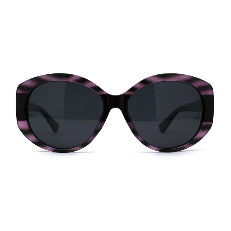 Polarized Chic Mod Womens Large Oval Designer Sunglasses Purple