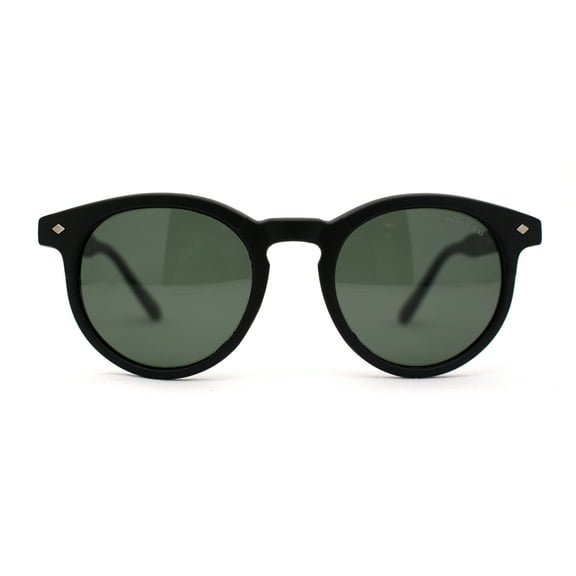 Polarized Classic Gentlemens Keyhole Horn Rim Plastic Sunglasses Matte Black Green