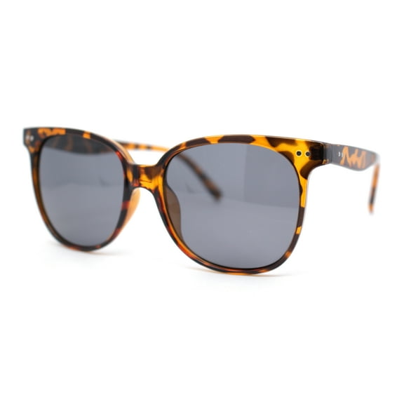 Polarized Classy Iconic Feminine Thin Plastic Horn Rim Round Sunglasses Tortoise - Black