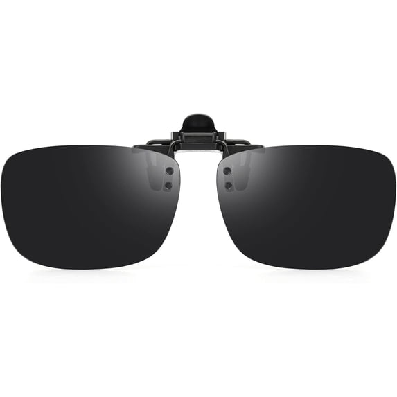 Polarized Clip- Flip Up Metal Clip Rimless Sunglasses for Prescription Glasses