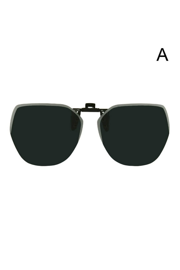 Polarized Clip On Sunglasses Over Prescription and Reading Glasses Rimless Flip Up Sun Glasses for Men Women Driving A8L8