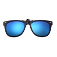 thumbnail image 1 of Polarized Clip On Sunglasses for Prescription Glasses, Flip Up Lens Overlay Lightweight Frame Attachment for Men Women Driving Fishing Commuting Blue, 1 of 3