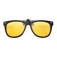 thumbnail image 1 of Polarized Clip On Sunglasses for Prescription Glasses, Flip Up Lens Overlay Lightweight Frame Attachment for Men Women Driving Fishing Commuting Yellow, 1 of 3