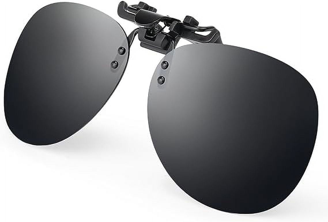 Polarized Clip on Flip up Plastic Sunglasses Driving Fishing  display picture 3