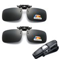 thumbnail image 1 of 2PCS Polarized Clip on Glasses Polarized Lens Clip Glasses Clip-on Sunglasses Anti Glare Vision Polarized Clip UV400 Rimless Flip Up Anti Glare Driving Glasses + Glasses Holder for Car Sun Visor, 1 of 7