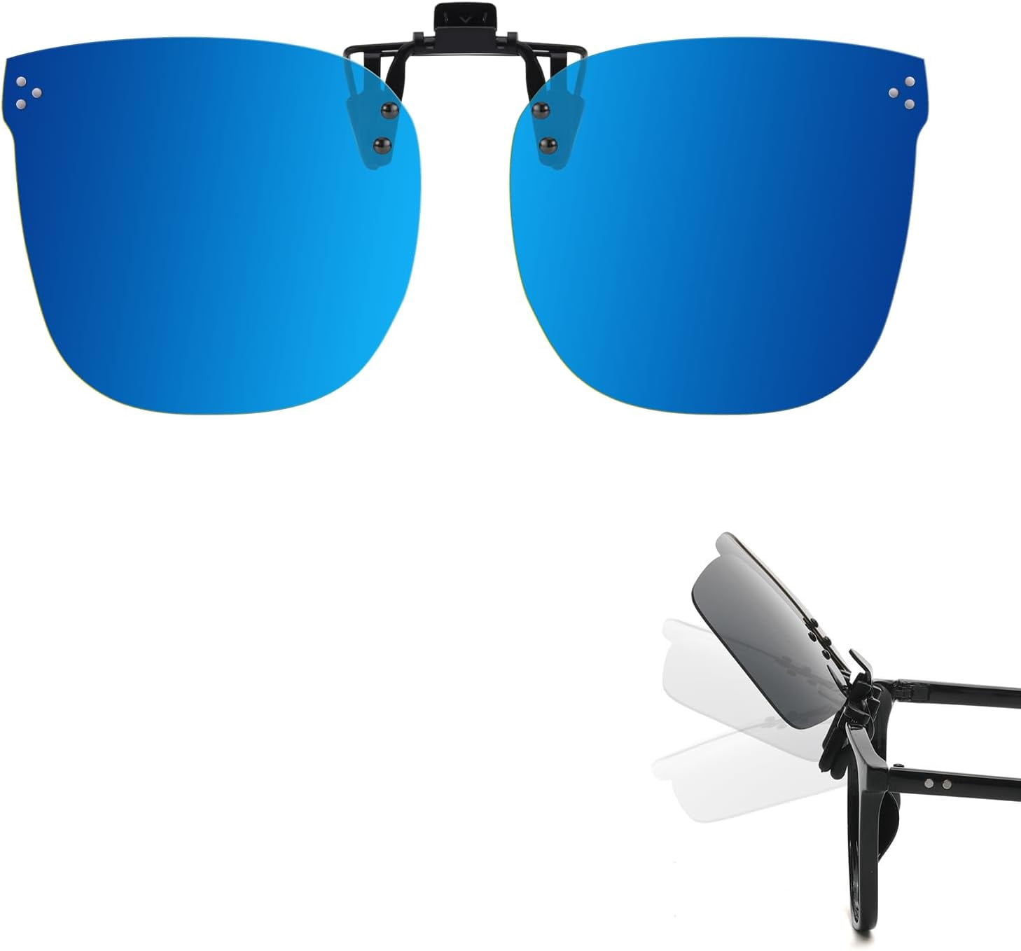 Lunettes De Soleil Clip-on Polarisées TERAISE - Noir, Pour Monture De Vue, UV400