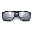 thumbnail image 1 of Polarized Color Mirror Light Weight Rectangle Sport Plastic Sunglasses Black Grey - Silver Mirror, 1 of 8