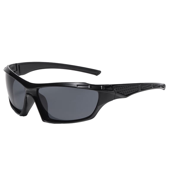 Polarized Cycling Glasses - UV Protection Sports Sunglasses for Men, Wraparound Windproof Design Running Fishing Driving, 5.66x4.72x1.73in, Black
