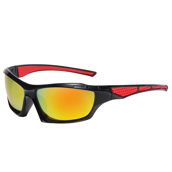 Polarized Cycling Glasses - UV Protection Sports Sunglasses for Men, Wraparound Windproof Design Running Fishing Driving, 5.66x4.72x1.73in, Orange
