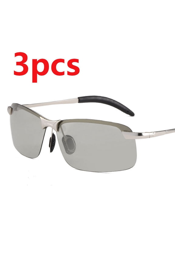 Polarized Day And Night Color Changing Glasses With Vintage Metal Frame And Resin Lens