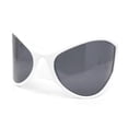 thumbnail image 1 of Polarized Exaggerated XXL Wrap Curved Mask Style Plastic Sunglasses White - Black, 1 of 4