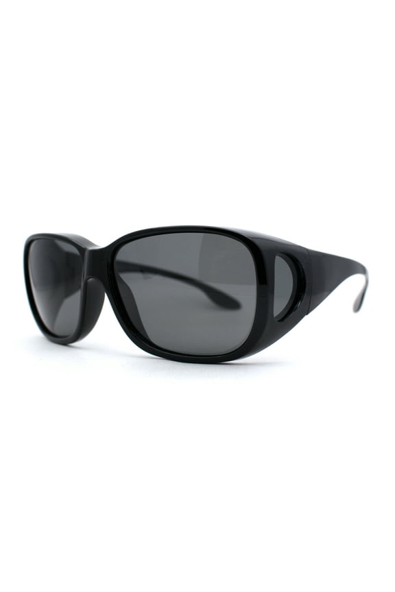 Polarized Extra Oversized All Black Fit Over Driving Sunglasses