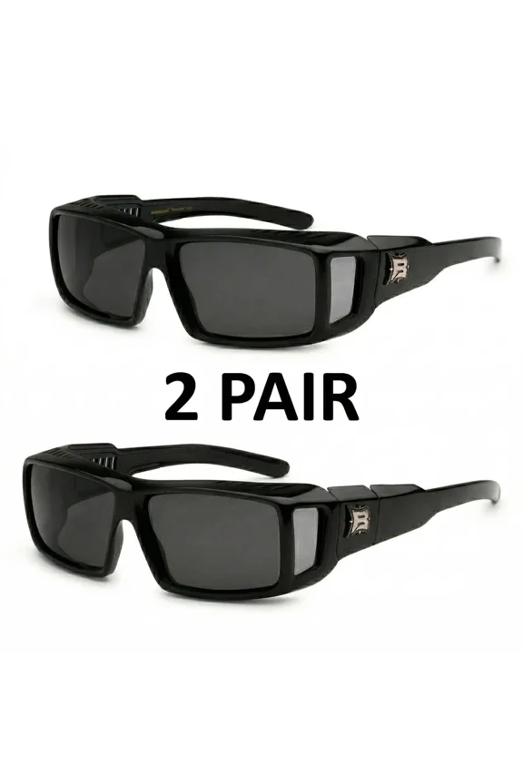 Polarized FIT OVER Square Sunglasses Anti Glare Lens Over PRESCRIPTION GLASSES