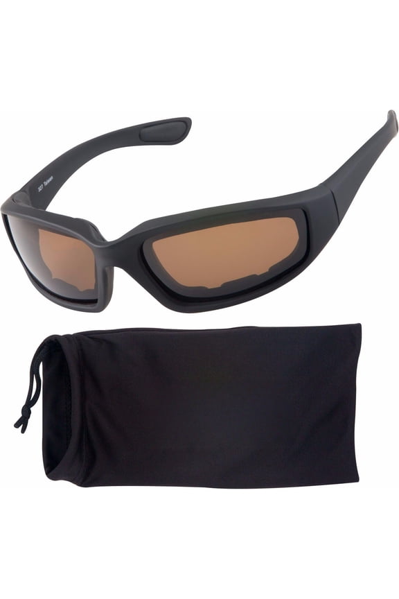 Polarized & Fishing Floating Wrap Sunglasses (Black/PZ Lens)