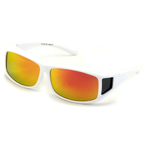 V.W.E. Polarized Fit Over Sunglasses, White Mirror