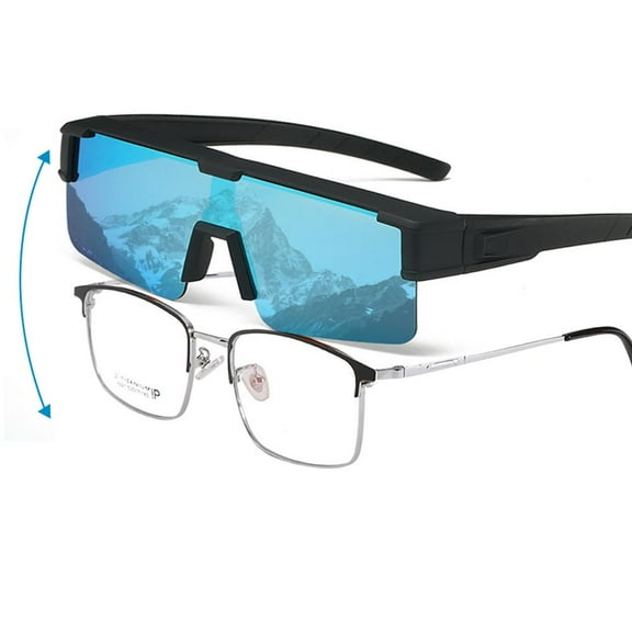 Polarized Fit Over Glasses Sunglasses for Men Women, UV Protection Sports Wrap Around for Driving Cycling Fishing Outdoor Sunglasses