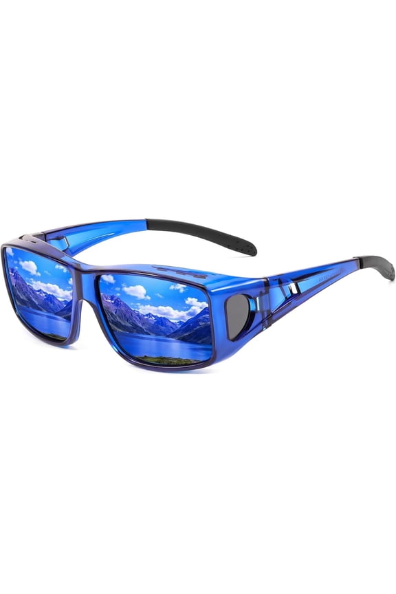 Polarized Fit Over Glasses Sunglasses for Men Women, Wear Over Glasses with UV400 Protection Wraparound for Driving