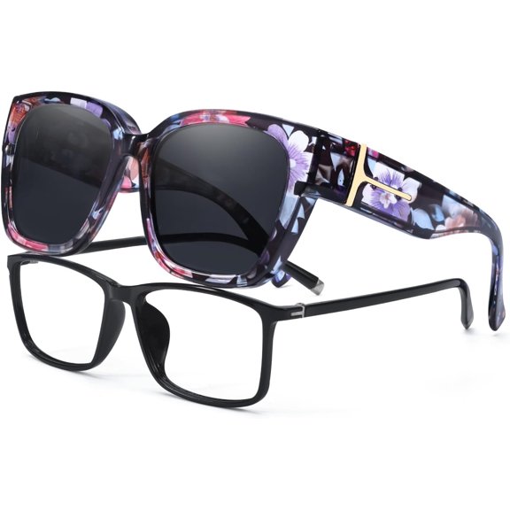 Polarized Fit Over Glasses Sunglasses for Women Men Trendy Stylish Snap Shades UV400 Protection S7511