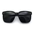 thumbnail image 1 of Polarized Fit Over Retro Rectangle Horn Rim Inset Lens Plastic Sunglasses Shiny Black - Black, 1 of 1