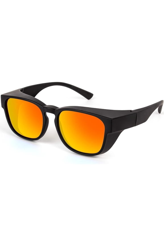 Polarized Fit Over Sunglasses: Wrap Around Over Glasses Sunglass for Men Women UV Protection