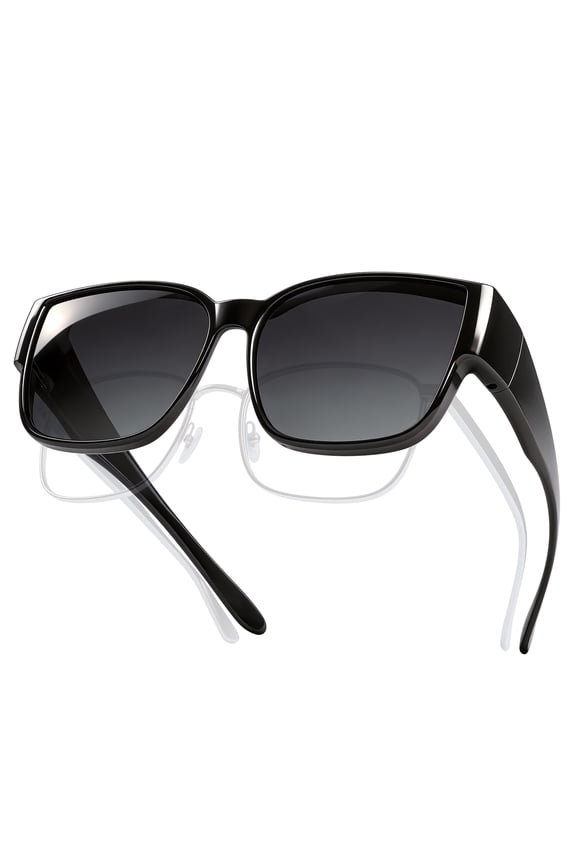 Polarized Fit Over Sunglasses for Men Women, UV400 Over Glasses Sunglasses, Lightweight 24g TR90 Oversize Fitover for Driving Fishing