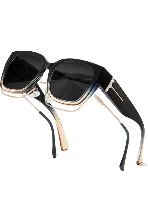 Polarized Fit Over Sunglasses with Rhinestone for Women UV400 Protection Sun Glasses TS7511