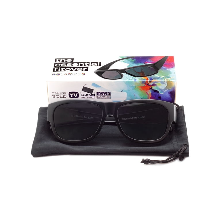 Polarized Fitover Sunglasses with UV Protection 1 or 2 Pairs FIT OVER Sunglasses Polarized Lens Cover Rx  main image 3