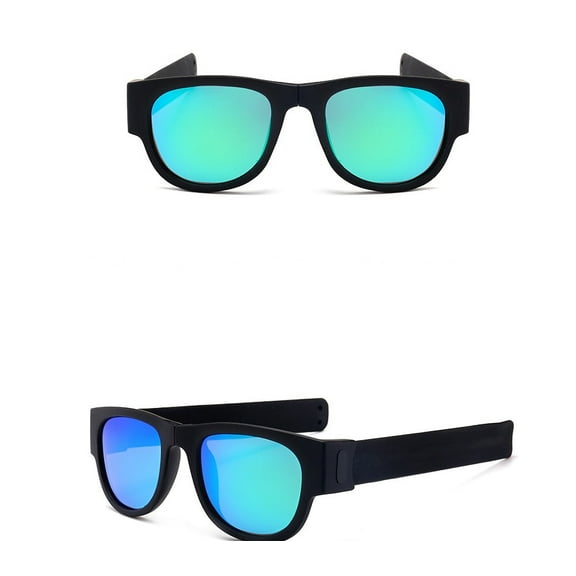 Polarized Folding Bracelet Sunglasses for Men & Women | UV400 Protection, Resin Lenses, Sports Fashion Riding, Pop-up Mirror Wristband Design