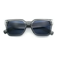 thumbnail image 1 of Polarized Gentlemanly Horn Rim Rectangle Plastic Minimalist Sunglasses Slate - Black, 1 of 1