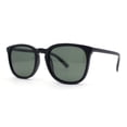 thumbnail image 1 of Polarized Gentlemanly Minimal Keyhole Bridge Thin Horn Rim Sunglasses Matte Black - Green, 1 of 4