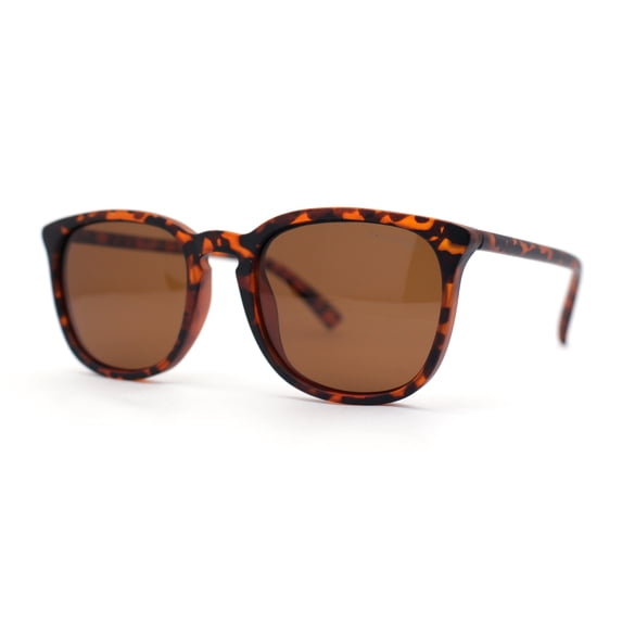 Polarized Gentlemanly Minimal Keyhole Bridge Thin Horn Rim Sunglasses Matte Tort - Brown