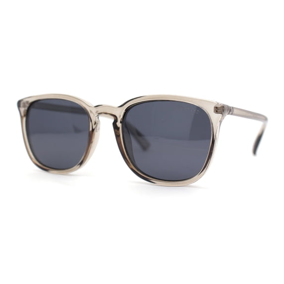 Polarized Gentlemanly Minimal Keyhole Bridge Thin Horn Rim Sunglasses Slate - Black