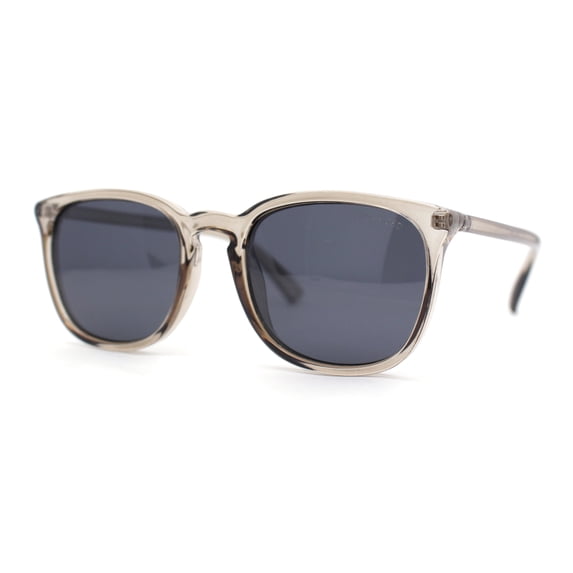 Polarized Gentlemanly Minimal Keyhole Bridge Thin Horn Rim Sunglasses Slate - Black