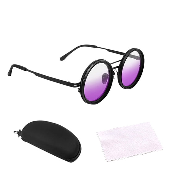 Polarized Gradient Adjustable Tint Round Sunglasses with ND9 Filter Stepless Lens Control for Outdoor Cycling Durable and Shatterproof Eyewear