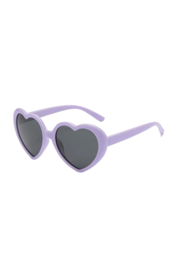 Polarized Heart Shaped Sunglasses for Women, Vintage Oversized Retro Love Eyeglasses with Classic Frame, Fashionable Outdoor Travel Beach Sunglasses, Worn Fashion Accessories, Purple