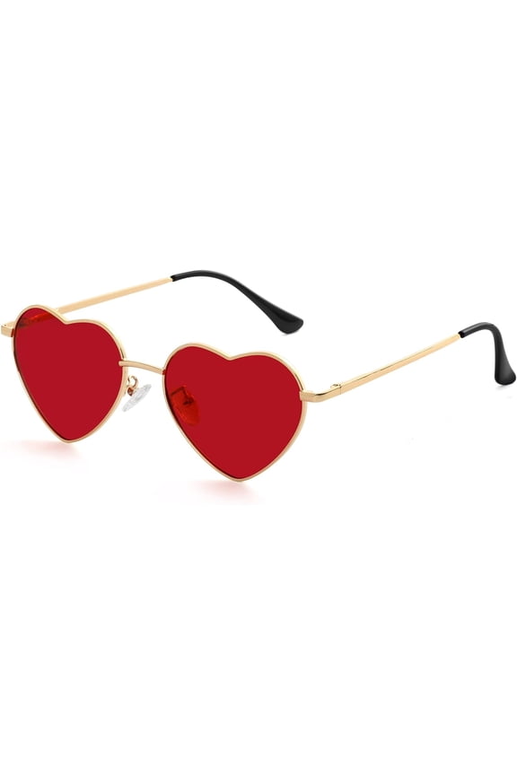 Polarized Heart Sunglasses for Women Metal Frame Fashion Lovely Style Sun Glasses UV400 Protection