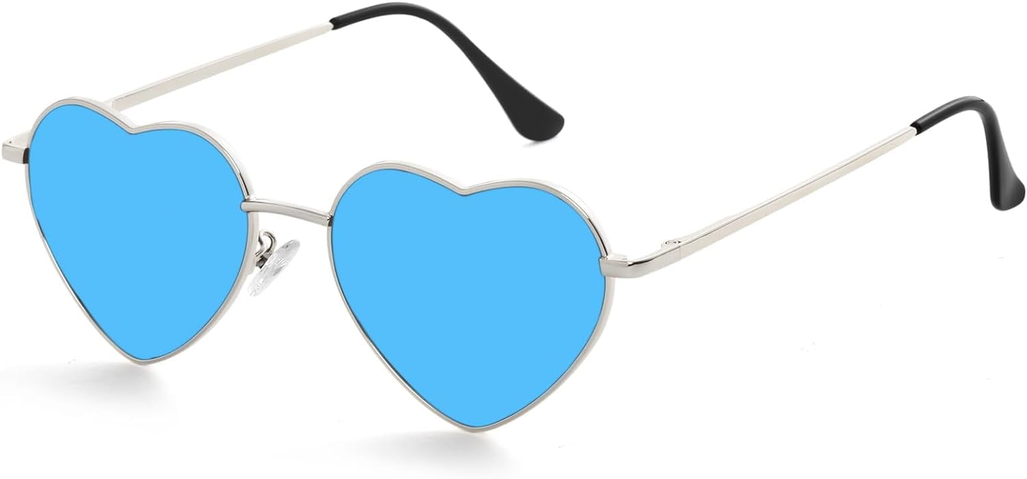 Polarized Heart Sunglasses for Women Metal Frame Fashion 