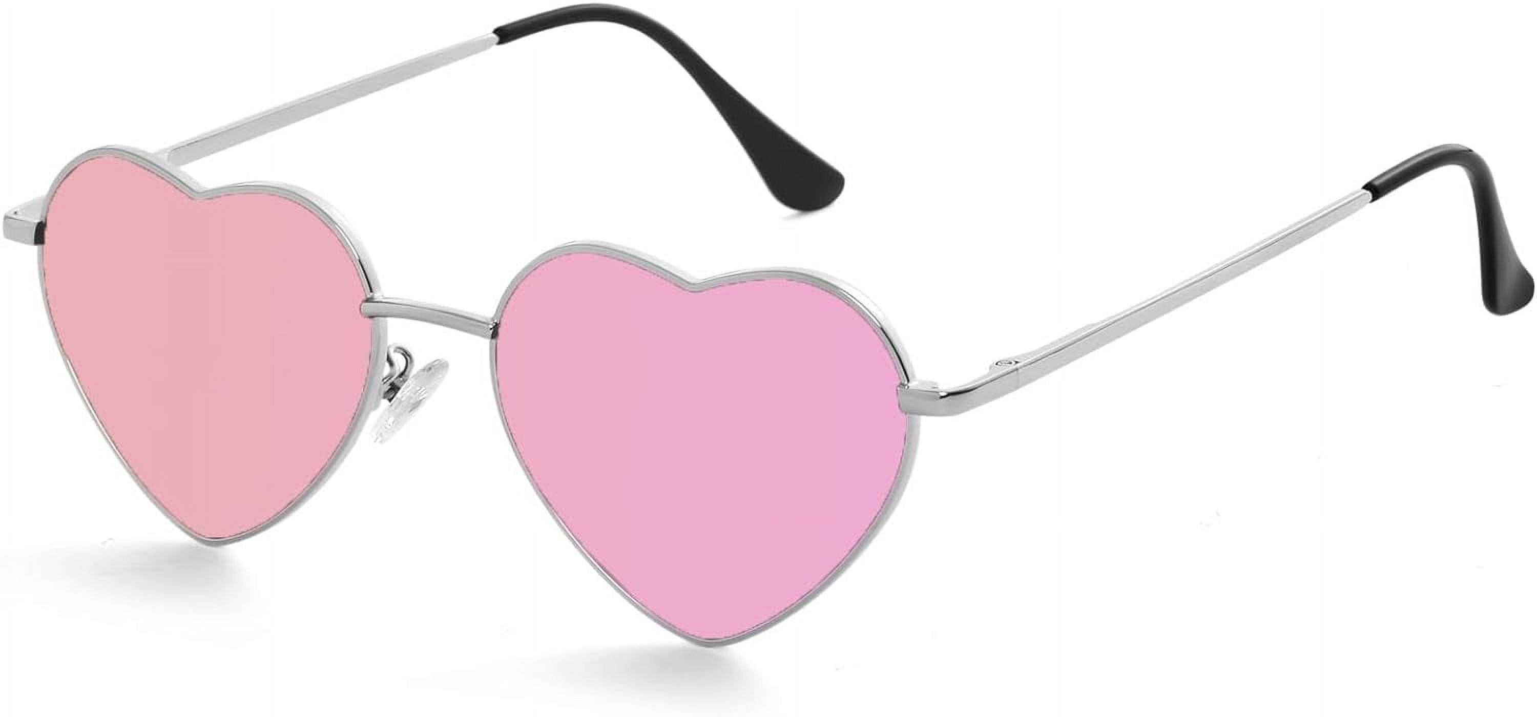 Polarized Heart Sunglasses for Women Metal Frame Fashion 