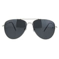 thumbnail image 1 of Polarized Lens Mens Classic Pilots Metal Rim Officer Style Sunglasses Silver Black, 1 of 4