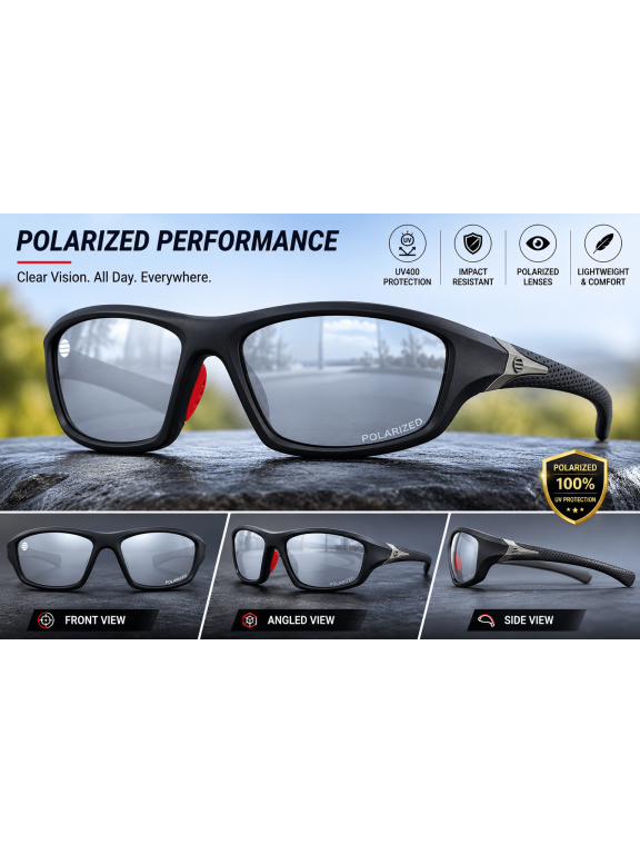 Polarized Lens Sports Sunglasses w/Premium Soft Touch Finish USA Fast Shipping