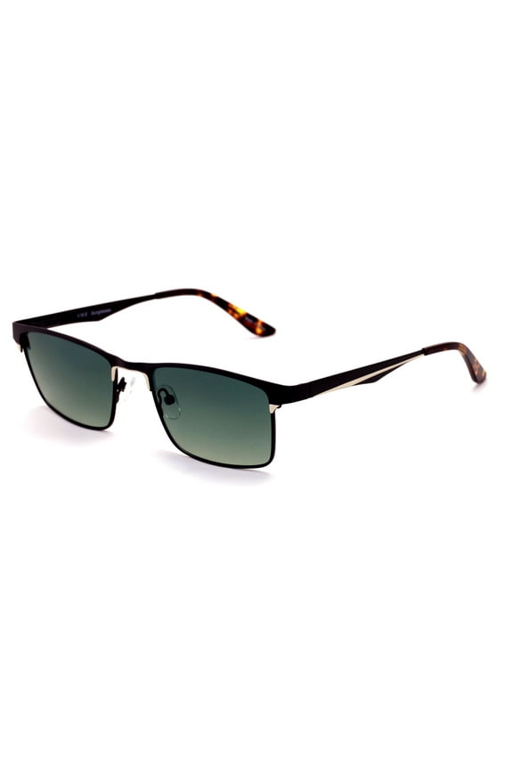 Polarized Men Premium Rectangular Metal Sunglasses - Optical Quality Gradient Lens