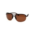 thumbnail image 1 of Polarized Mens Classic 90s Half Rim Rimless Style Racer Sunglasses Matte Brown, 1 of 4