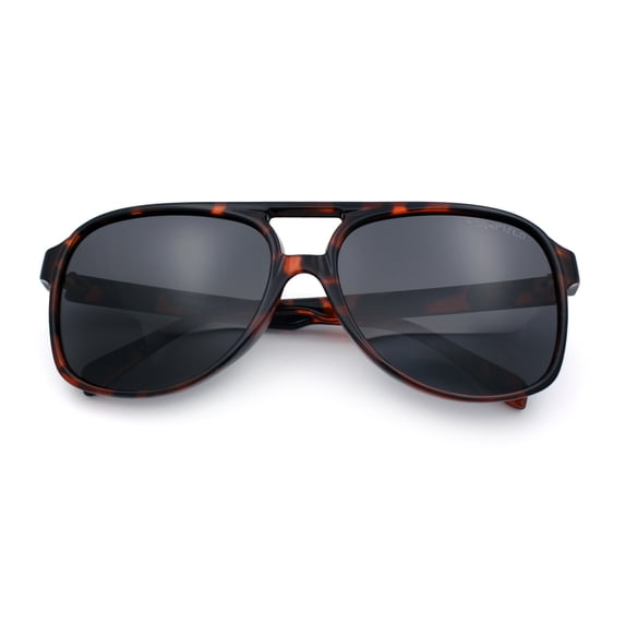 Polarized Mens Classic Oversized Racer Sport Plastic Sunglasses Tortoise - Black