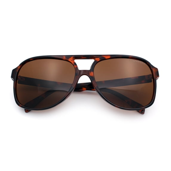 Polarized Mens Classic Oversized Racer Sport Plastic Sunglasses Tortoise - Brown