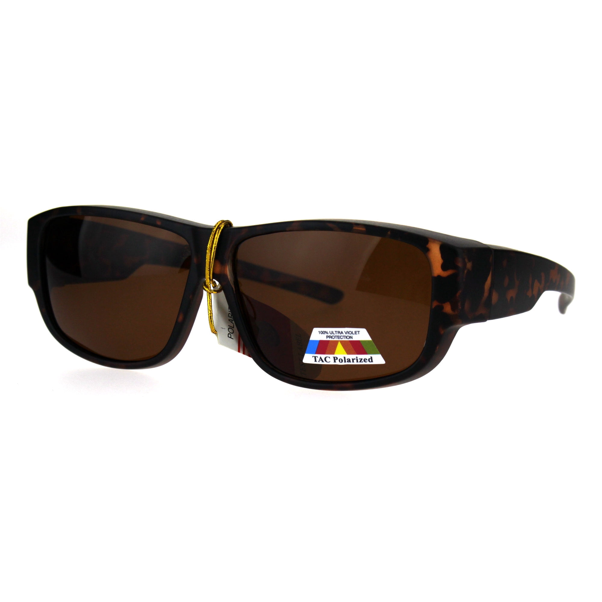 CAXMAN Polarized Sports Sunglasses For Men - Rectangle Frame With Detachable Side Shields, 100% UV Protection