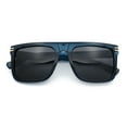 thumbnail image 1 of Polarized Mens Flat Top Horn Rim Plastic Rectangle Mogul Sunglasses Blue - Black, 1 of 7