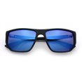 thumbnail image 1 of Polarized Mens Flat Top Sport Plastic Geometric Rectangle Sunglasses [Black - Blue Mirror], 1 of 7