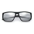 thumbnail image 1 of Polarized Mens Flat Top Sport Plastic Geometric Rectangle Sunglasses [Black - Silver Mirror], 1 of 7