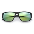 thumbnail image 1 of Polarized Mens Flat Top Sport Plastic Geometric Rectangle Sunglasses [Brown - Yellow Mirror], 1 of 7